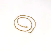 18k diy connect solid fine yellow gold gf 3mm thin cut rope chain necklace women 500mm 20