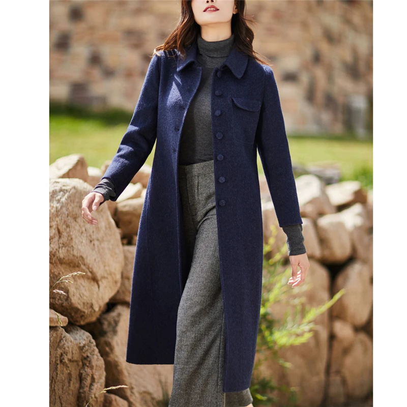 

Double-faced cashmere Wool Coat Women Long Winter Jacket 2020 Fashion popular Temperament wool Korean clothes W183