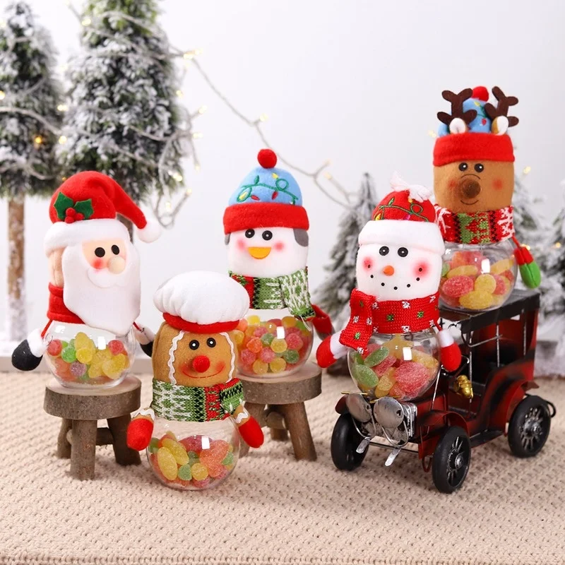 

Christmas gift bags vial sweet storage bottle Santa snowman bag of Christmas candy boxes from Christmas children on New Year