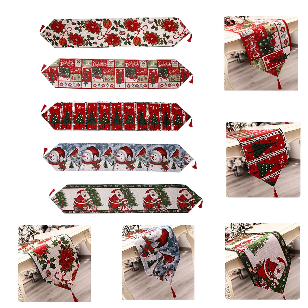 

Christmas Table Runner Fashion High Quality Printed Tablecloth Decorative Tablecloth Christmas Ornament New Year's Gift