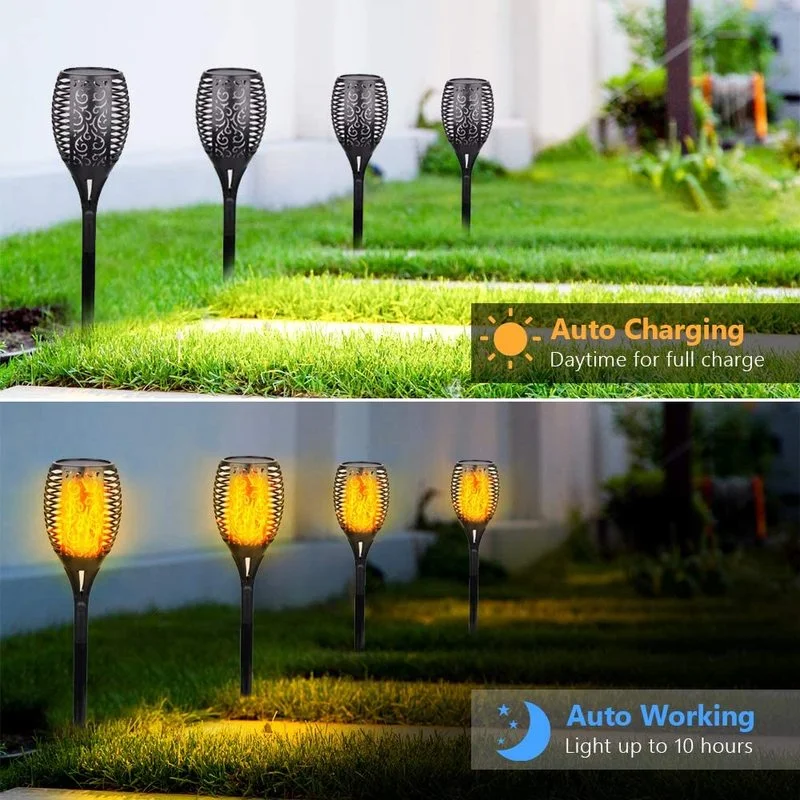 

12LED 33LED Solar Flame Torch Light Flickering Waterproof Garden Decor Landscape Lawn Lamp Path Lighting Torch Outdoor Light