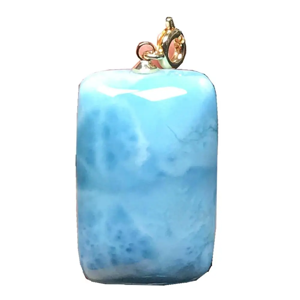 Натуральный Синий Larimar) подвеска ожерелье обувь для мужчин и женщин С украшением