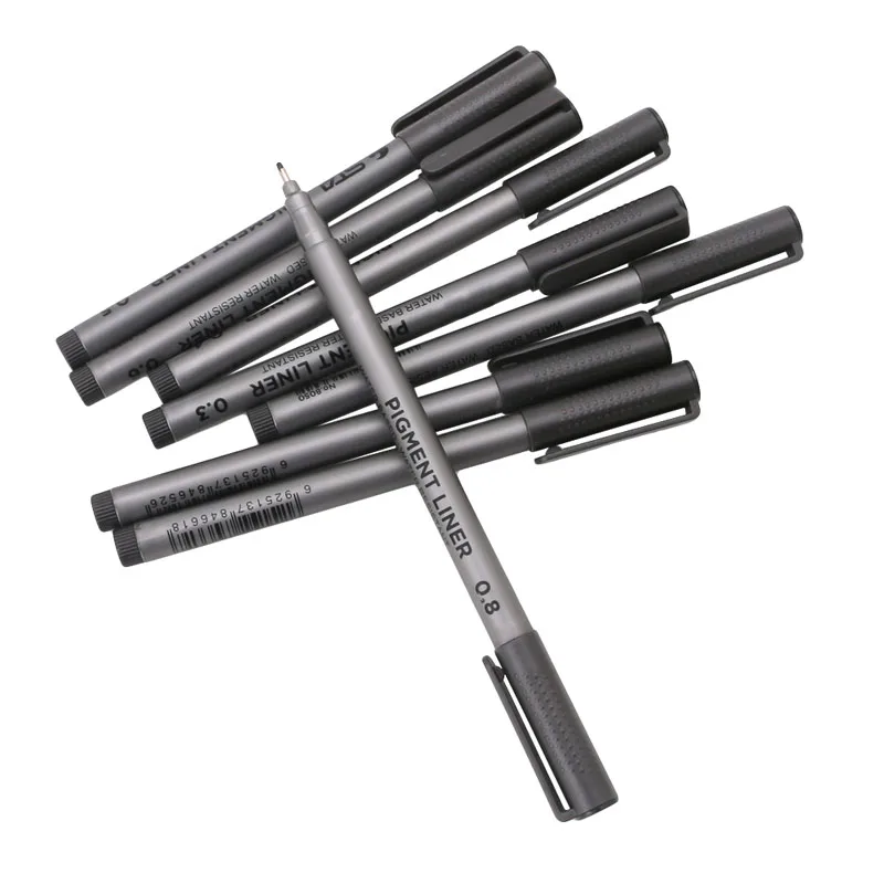 1 черная ручка с тонкой линией водонепроницаемый маркер для письма