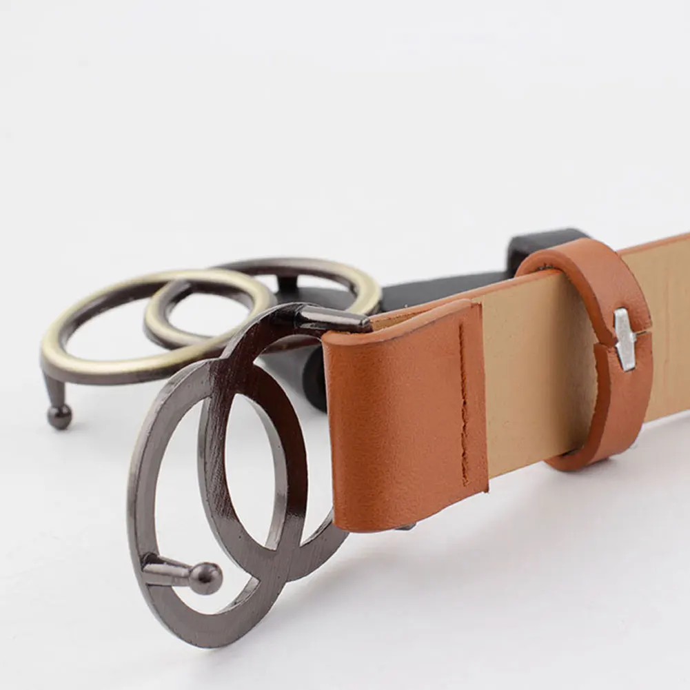 Женский кожаный ремень джинсы брюки поясной с двойным уплотнительным кольцом