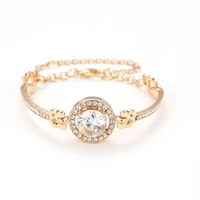 fashion luxury rhinestone bracelet metal adjustable chain shiny glossy wrist chain for women fashion chic bangle jewelry