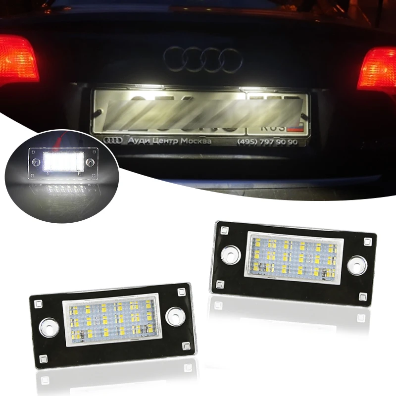 

2Pcs Free Error LED Rear Number Plate Light For Audi A3 8L S3 2000-2003 Audi A4 B5 S4 RS4 Avant 1999-2001 OEM#:8D9943021F/G/H