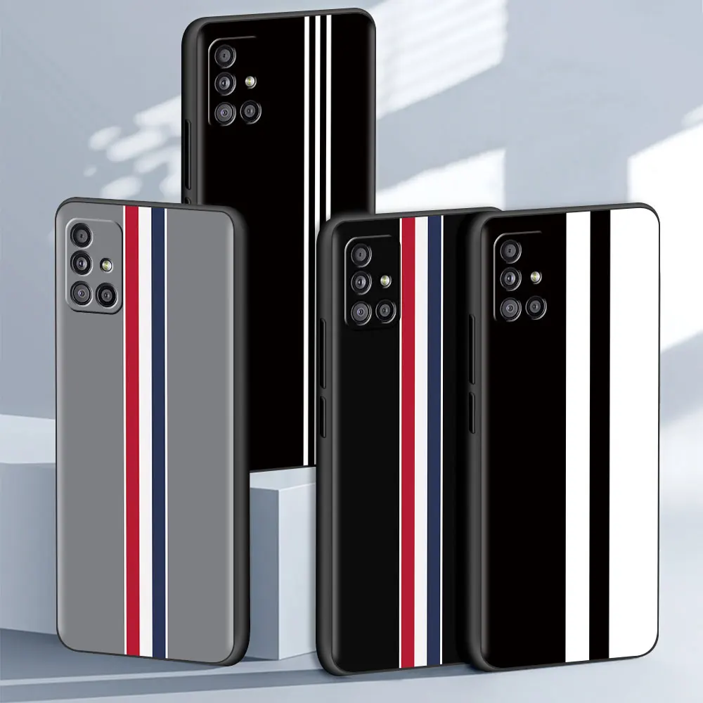 

Sports Brand Stripes Case For Samsung Galaxy A51 A12 A21s A71 A52 A31 A32 A02s A72 A11 A41 A22 A01 A02 A42 A91 A30s Soft Cover