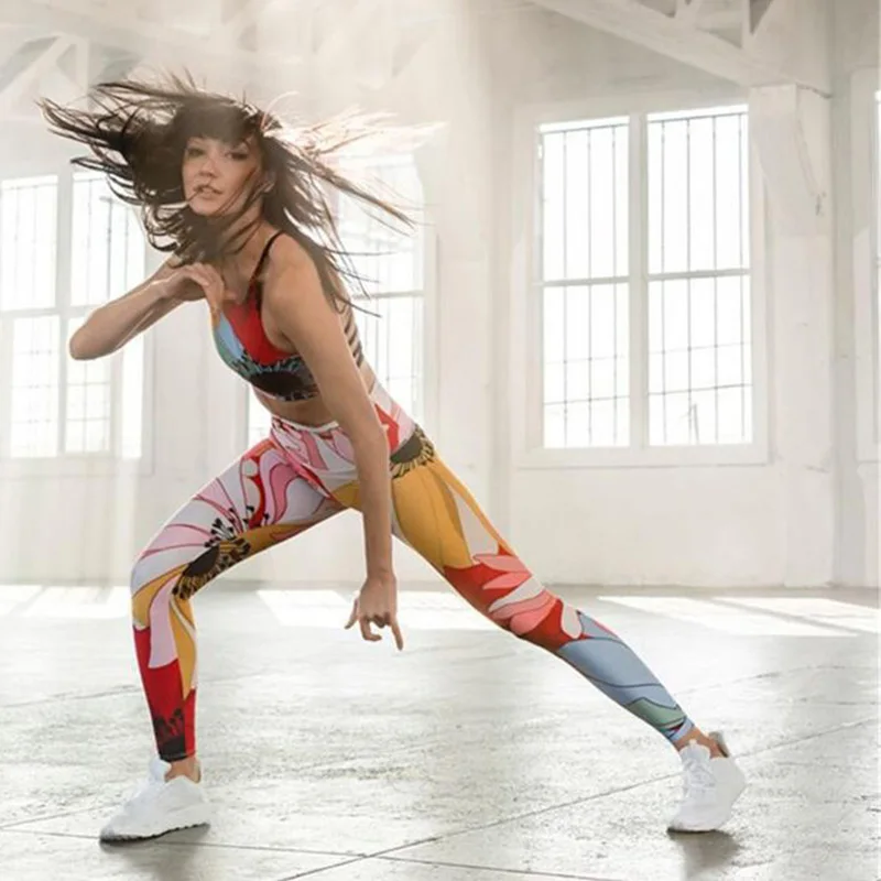 

Newest Summer New Womens Digital Printing Long Sleeved Casual Suit Fashion Breathable Sports Fitness Clothing