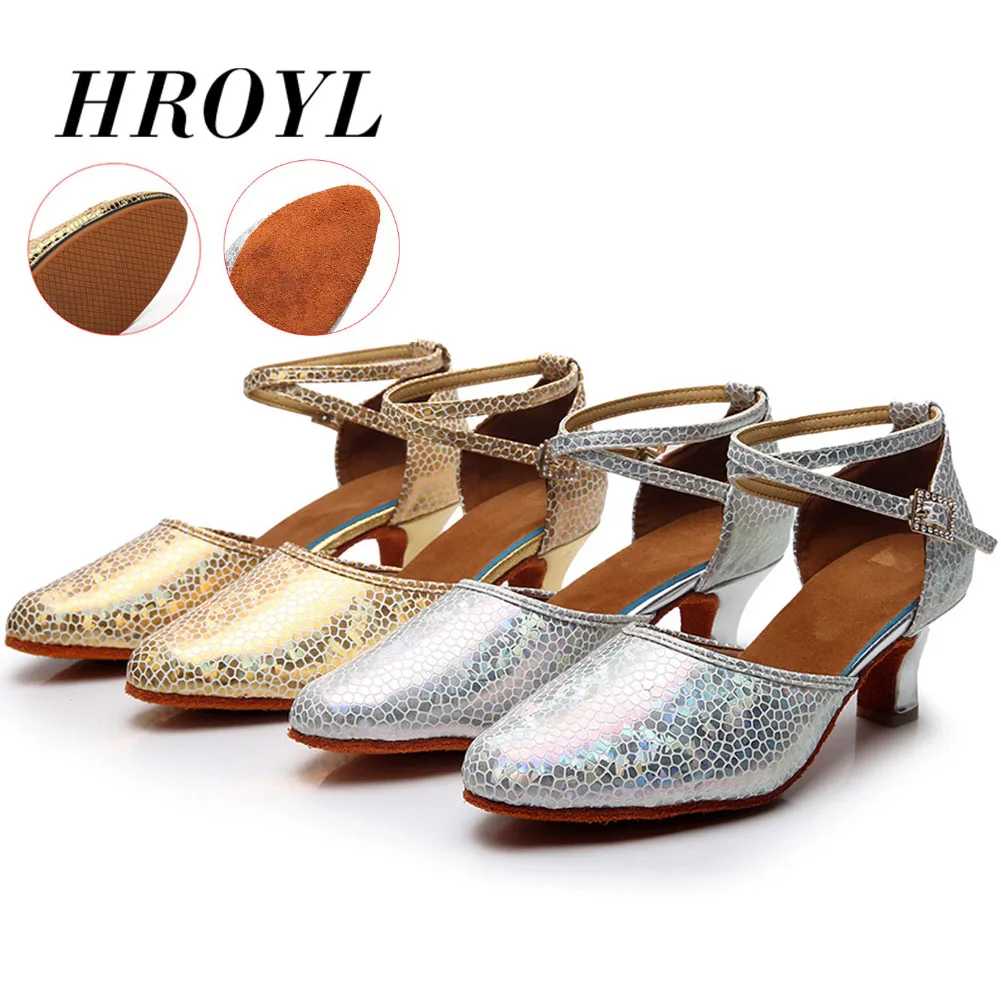 HROYL women dance shoes latin tango rubber sole woman modern Salsa for Girls Ladies latina high hills vogue african Wholes | Спорт и