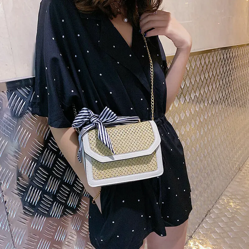 Женские сумки летняя пляжная сумка из ротанга соломенная тканая богемная на