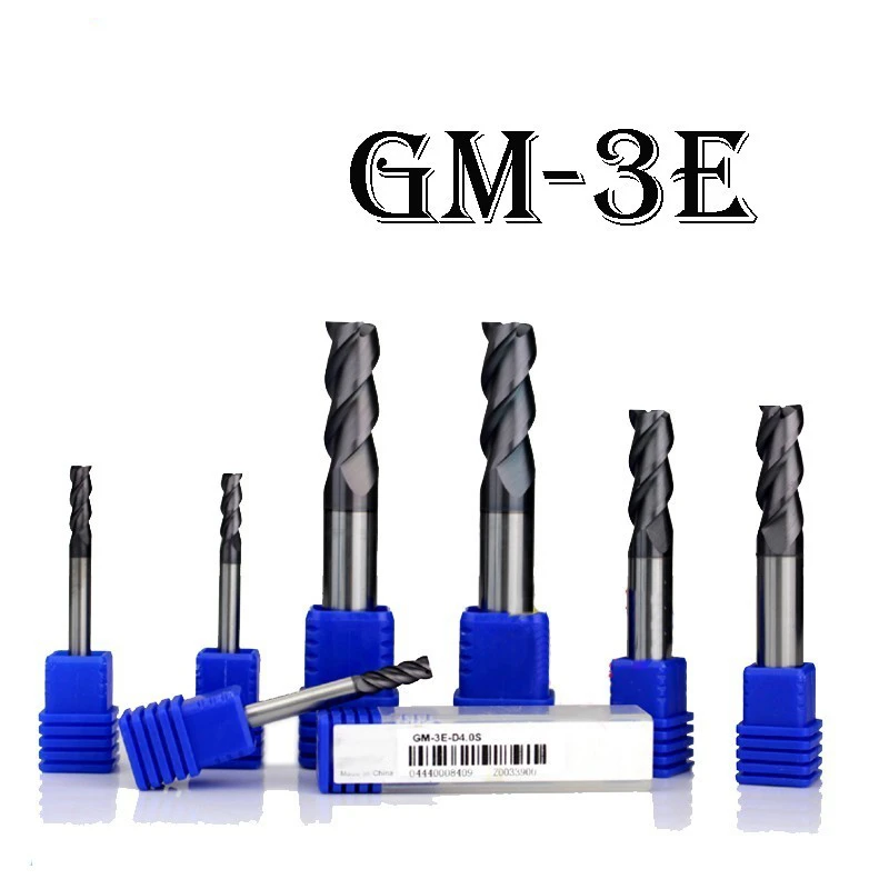 Подлинная Zhuzhou Алмазный сплав фреза GM 3E D1 2 3 4 5 6 8 10 12 14 16 Вольфрамовая сталь Три