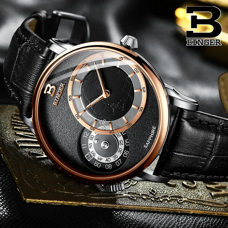 

BINGER Dual time zone Men's Watches Top Brand Luxury Military Quartz Watch Men Waterproof Male Clock relogio masculino 2020