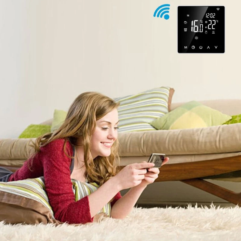 

Thermostat 16A Wi-Fi /NO WIFI Orange / White Smart Thermostat Digital Temperature Controller APP Control LCD DisplayTouch Screen