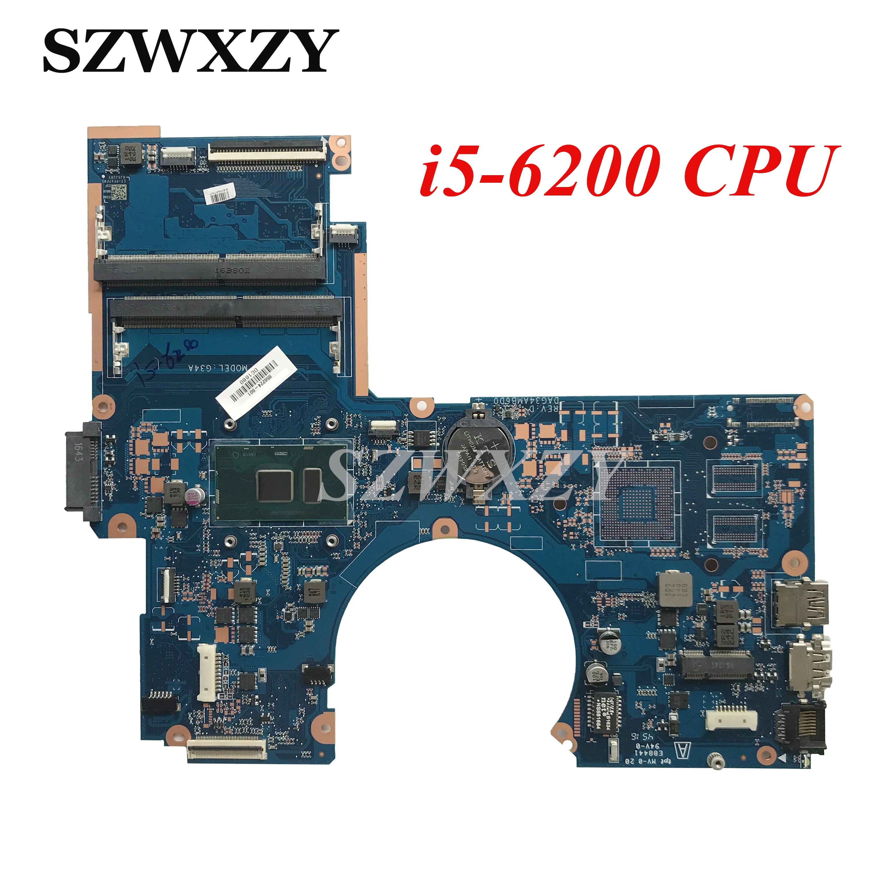 Высокое качество для HP 15-AU Материнская плата ноутбука w/i5-7200U 2 5 GHz процессор 901574-601