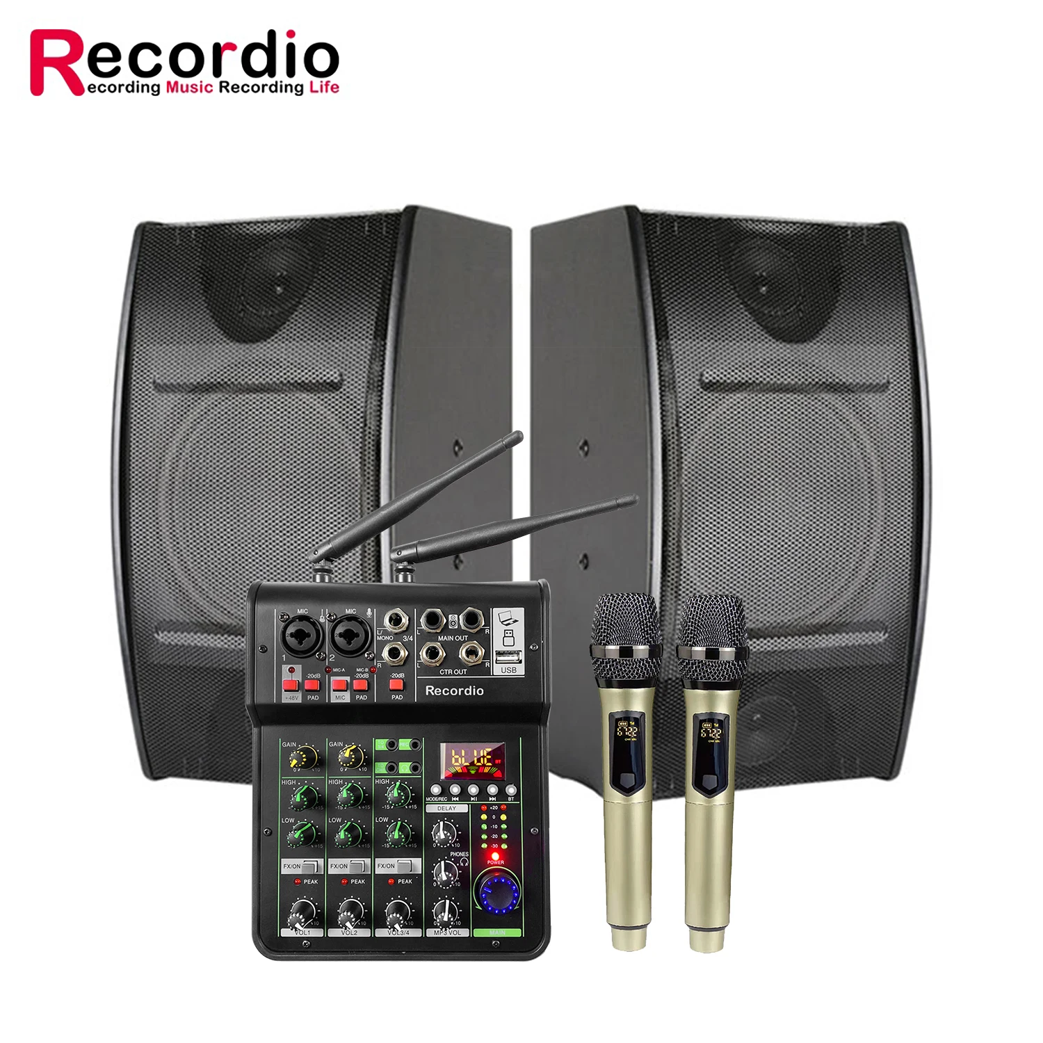 

4 в 1, профессиональный усилитель мощности 4525 Вт, миксер, беспроводной микрофон