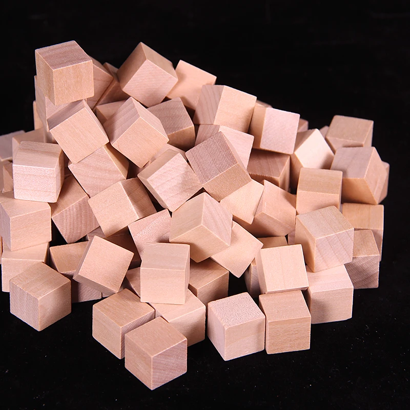 

2*2*2cm wooden cube 50pcs cube blocks Montessor preschool aids cube baby building blocks log toys Children Educational toys gift