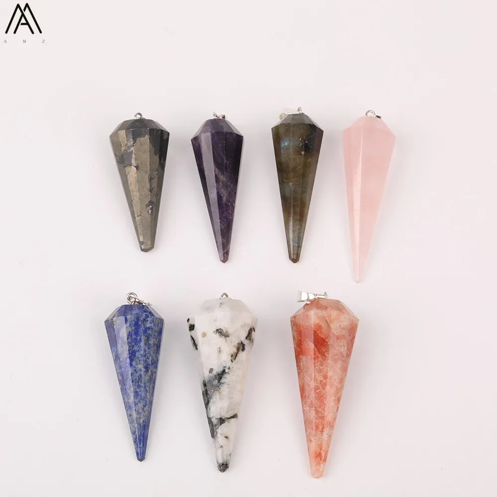 5 шт./лот натуральный розовый кварц Lapis целебная точка подвески ювелирное изделие