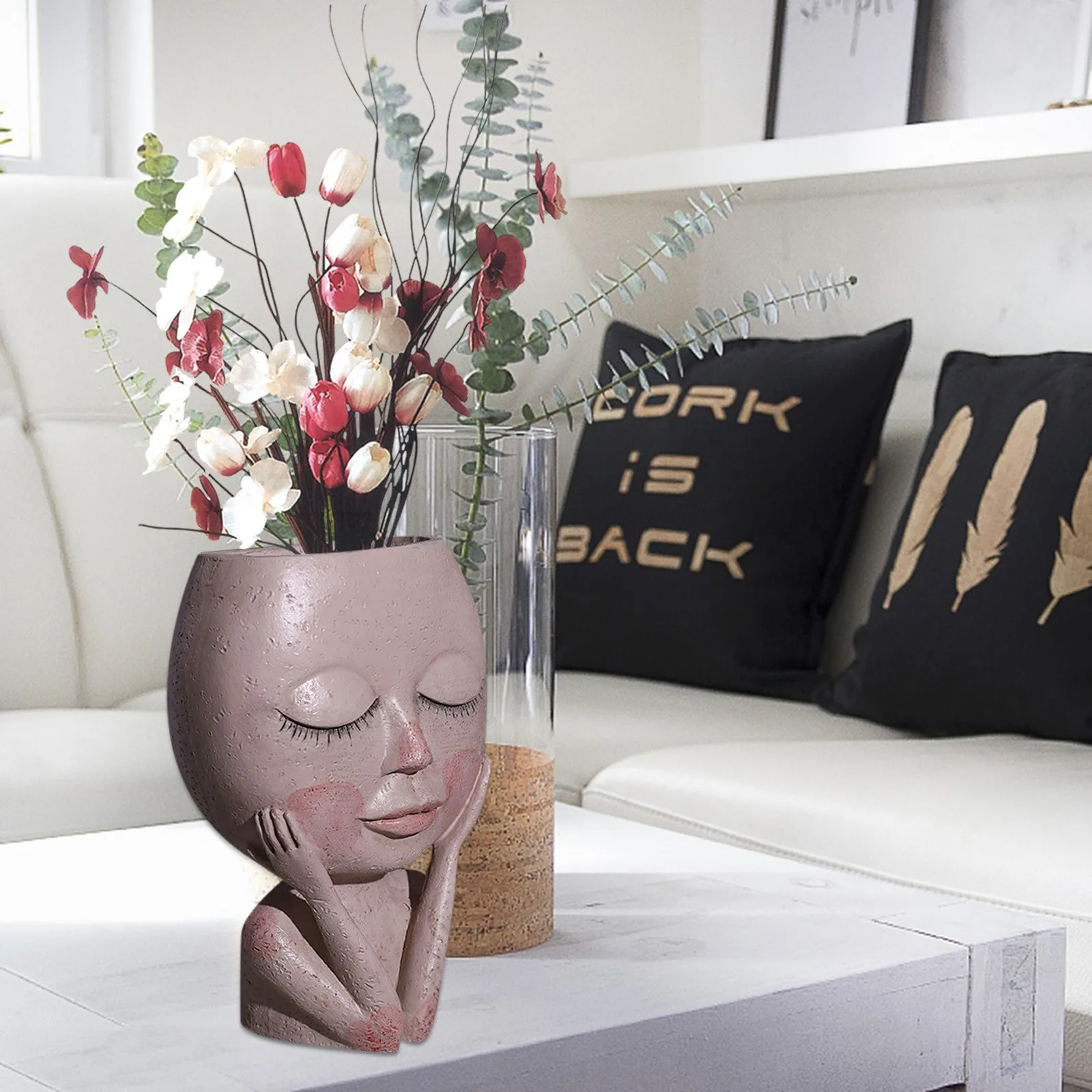 Художественная портретная скульптура цветочный горшок для девочек лицевая