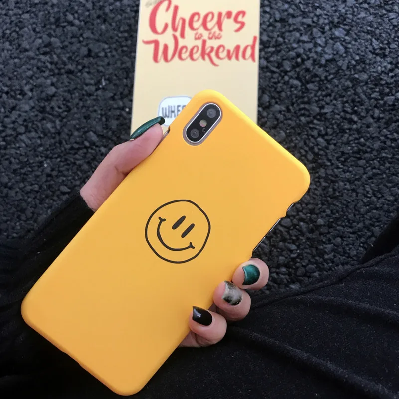 Новый креативный чехол для телефона со смайликом iPhone X XS XR XSMax 8 7 6 6S PluS жесткий с