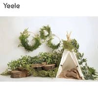 yeele baby birthday backdrops photography wooden door flower banner for photo studio background green leaves photophone props