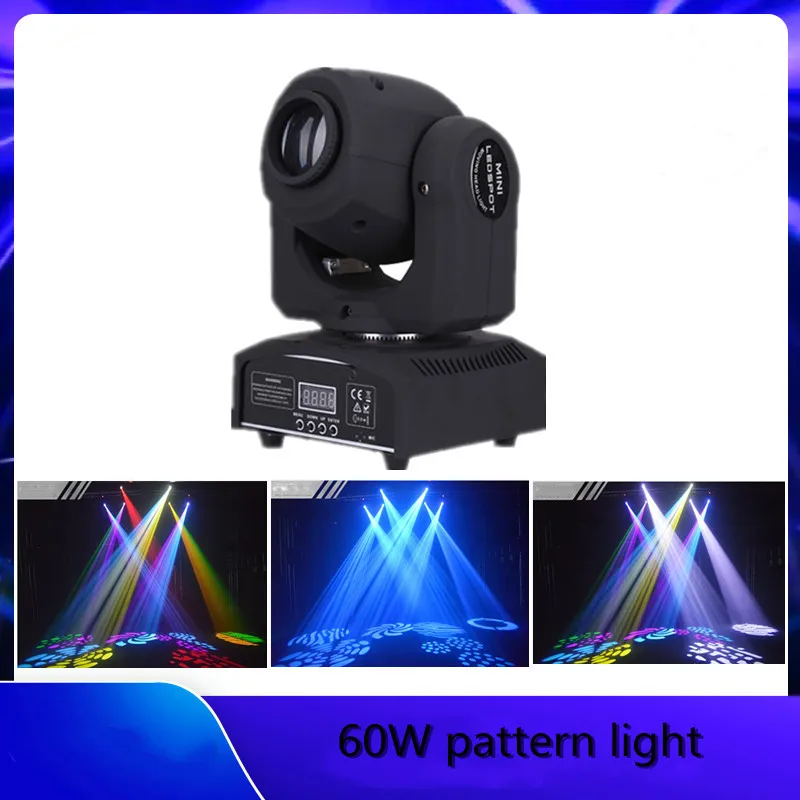 Mini Spot 60W Led Moving Head Light With Gobos Dmx512 Dmx 9/11 Channels Professional Led Stage Light(2Pcs/Lot)