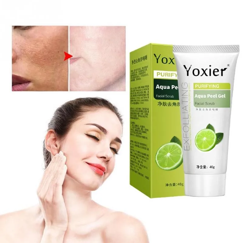 

40g Purifying Aqua Exfoliating Peeling Gel Deep Cleaning Scrub Acne Blackhead Removal Whitening Nourishing Face Cream