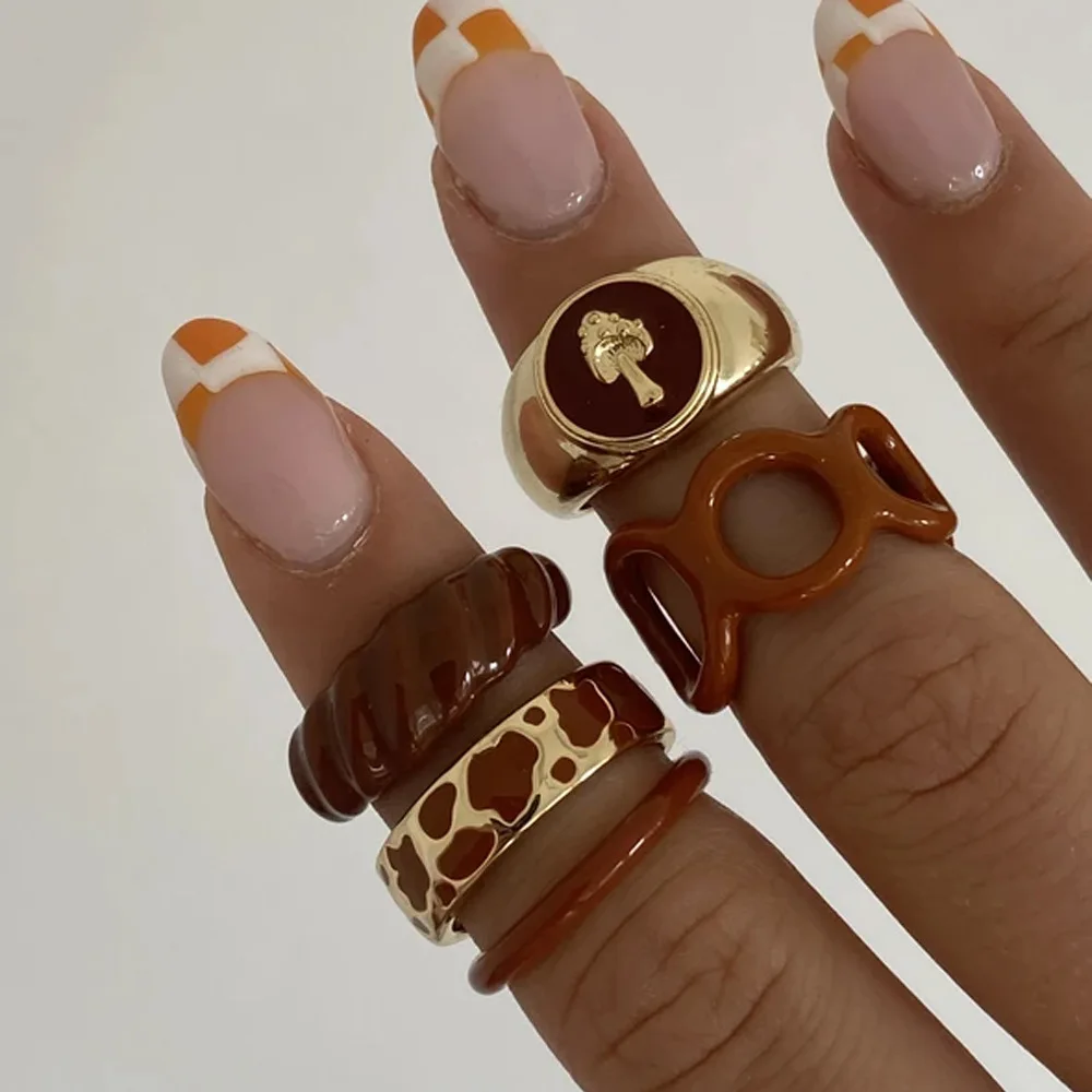 Новинка креативное простое кольцо в стиле Ins с изображением пятнистой коровы Brwon
