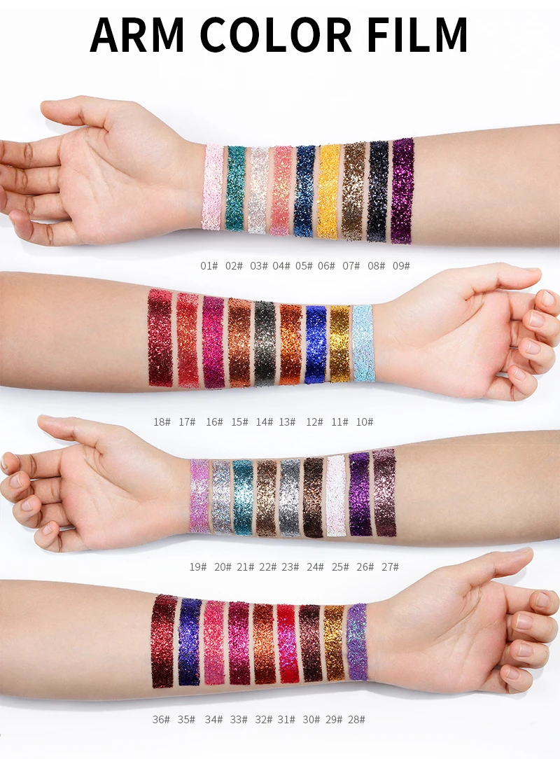 Pudaier 36 цветов макияж тени для век блестящий пигмент на основе косметики подарок