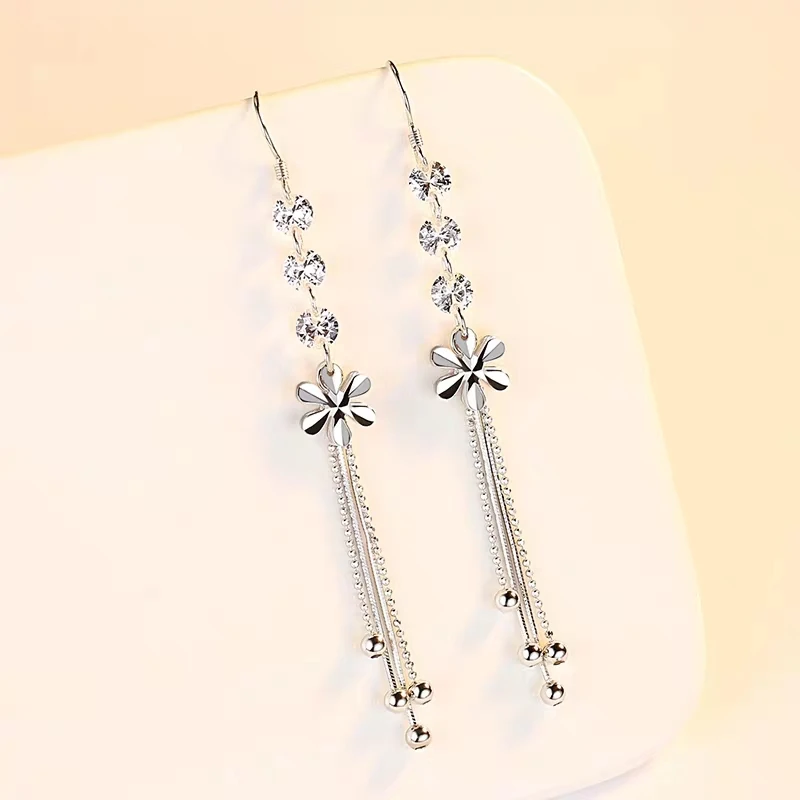 

New style flower sea tassel earrings