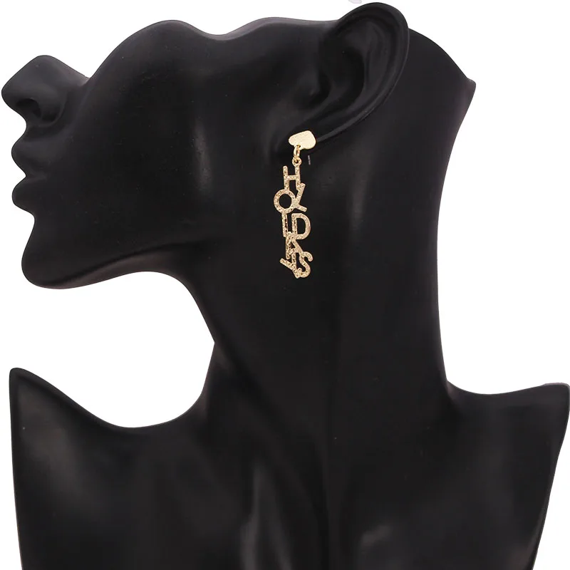 ES1299 модные Подвесные серьги в виде надписи Счастливые праздники винтажные