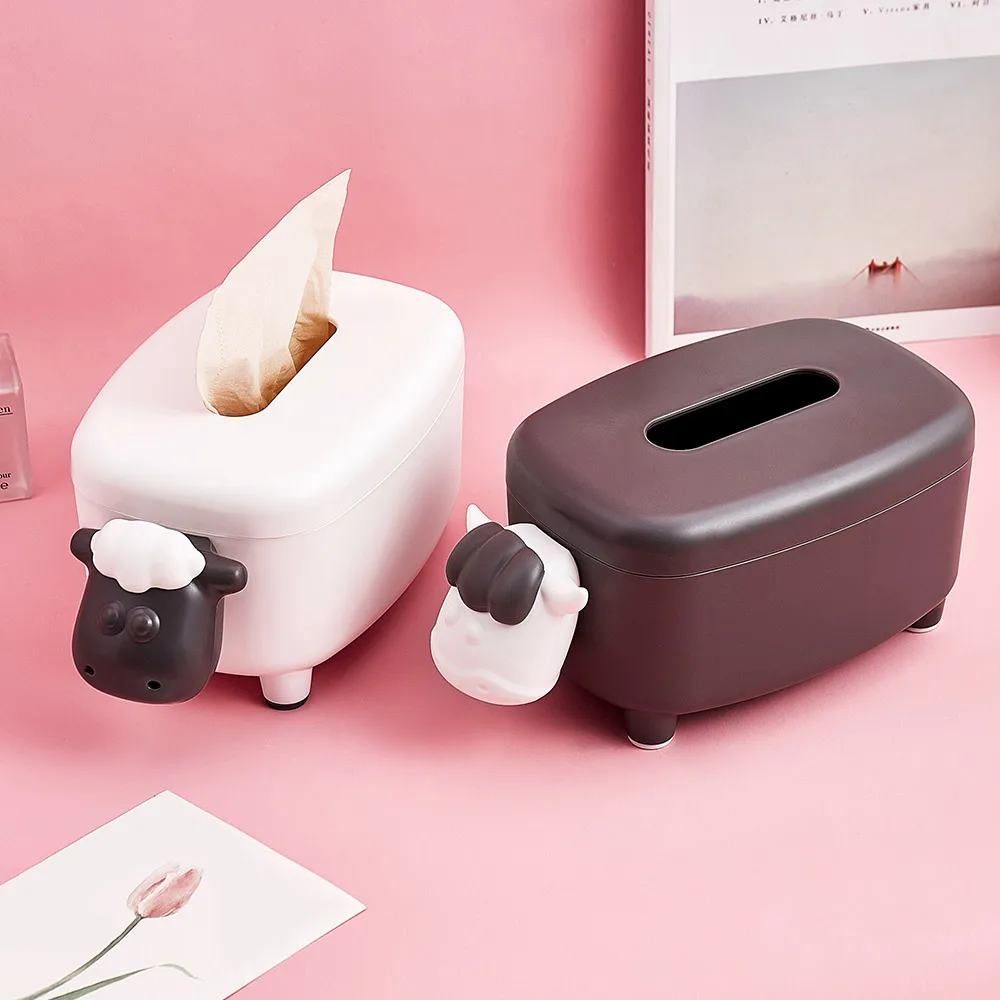 Домашние коробки для салфеток крупного рогатого скота Настольный диспенсер