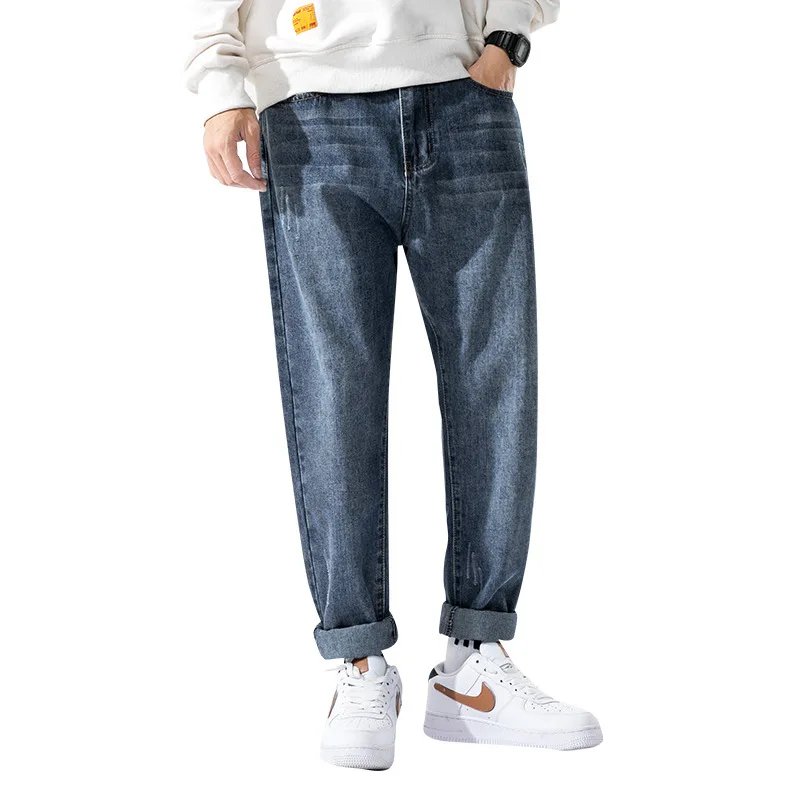 

Джинсы мужские свободного покроя, мягкие прямые брюки из денима, мешковатые Широкие штаны, облегающие длинные штаны, корейский тренд, 42, на в...