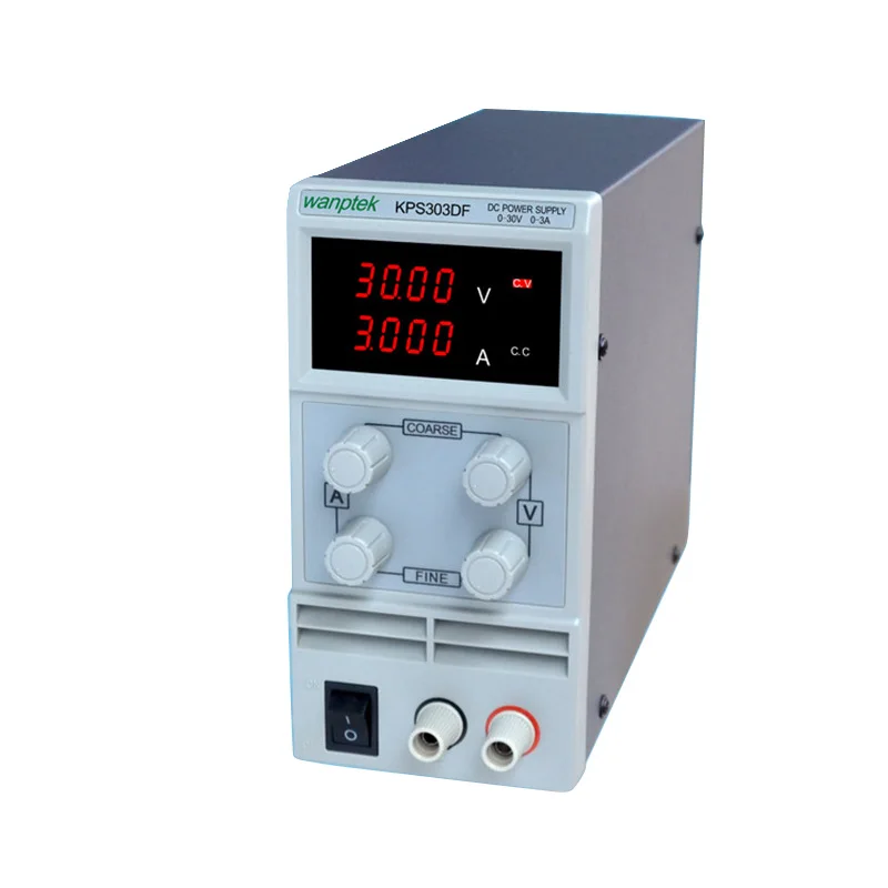 KPS303DF 110V-230V 0.1V/0.001A EU double LED Digital Adjustable DC display 4 digits High-precision Switching Mode Power Supply