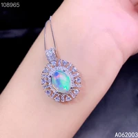 kjjeaxcmy fine jewelry 925 sterling silver inlaid natural opal female miss girl woman pendant necklace luxury