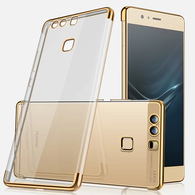 Чехол для huawei P10 Lite, прозрачное покрытие, мягкая силиконовая тонкая задняя крышка для huawei P10 P10Lite P10Plus, чехол для телефона - Цвет: Золотой