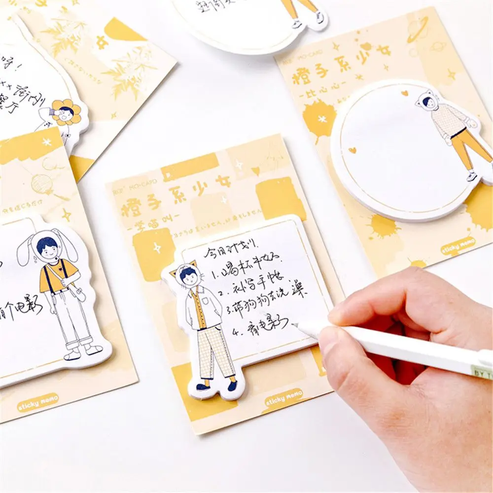 

30 Sheets/pad Orange Memo Pads Paper Sticky Notes Kawaii Stationary Paper Scrapbooking Label Decor School Office Supplies