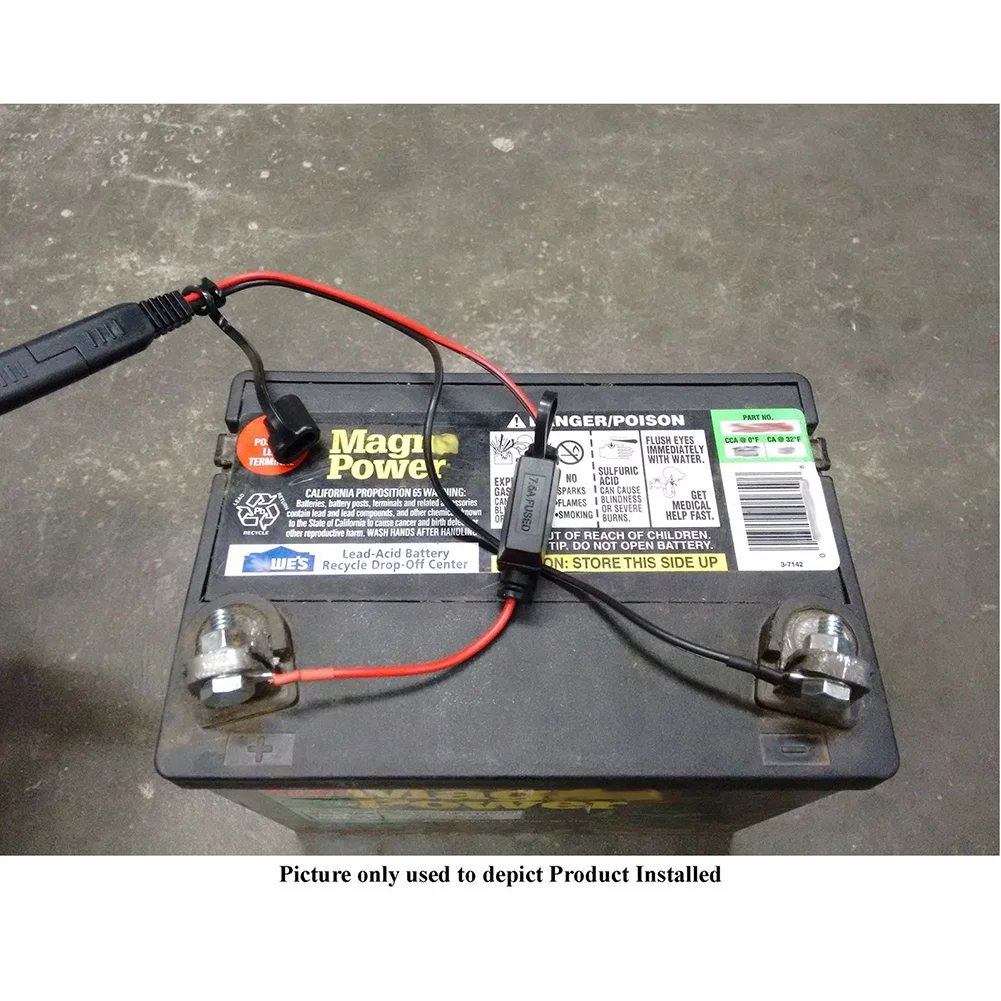 

2 Pcs Connector Cable Adapter Charger 12V Terminal Ring Motorcycle Harness Battery