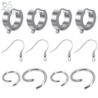 zs 520100pcs diy earring findings stainless steel clasps hooks open jump ring diy jewelry necklace bracelet making accessories