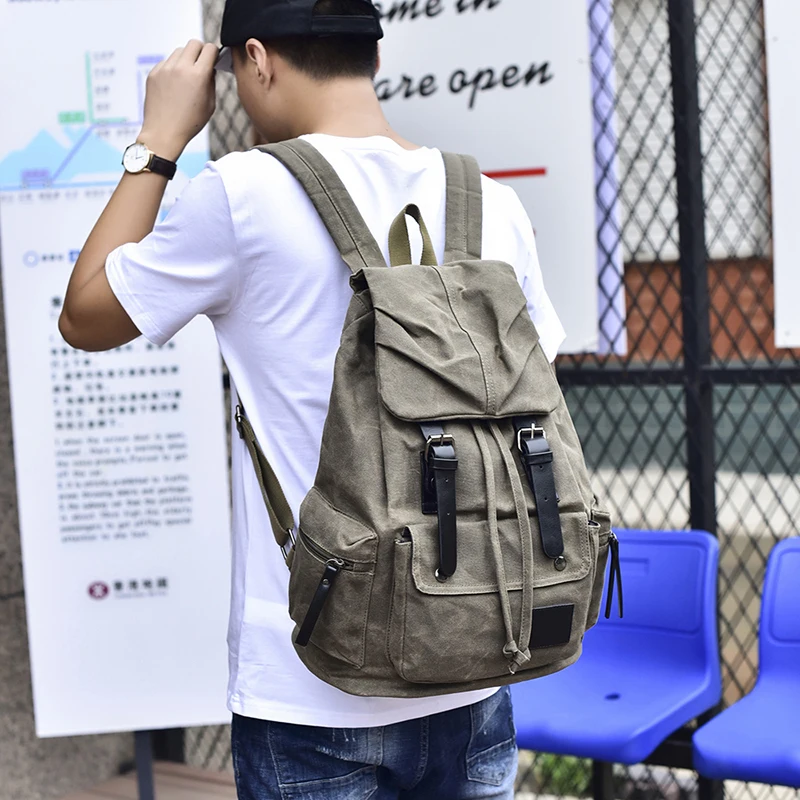 Новый мужской рюкзак в стиле ретро прочный с большой вместительностью для