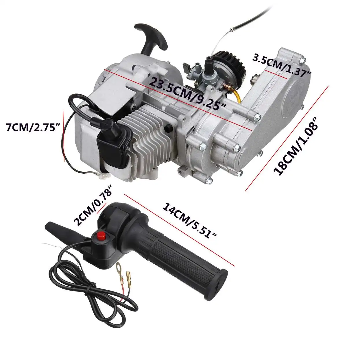 Карманный двигатель велосипеда 2-тактный Пусковой ручка двигателя дроссельной