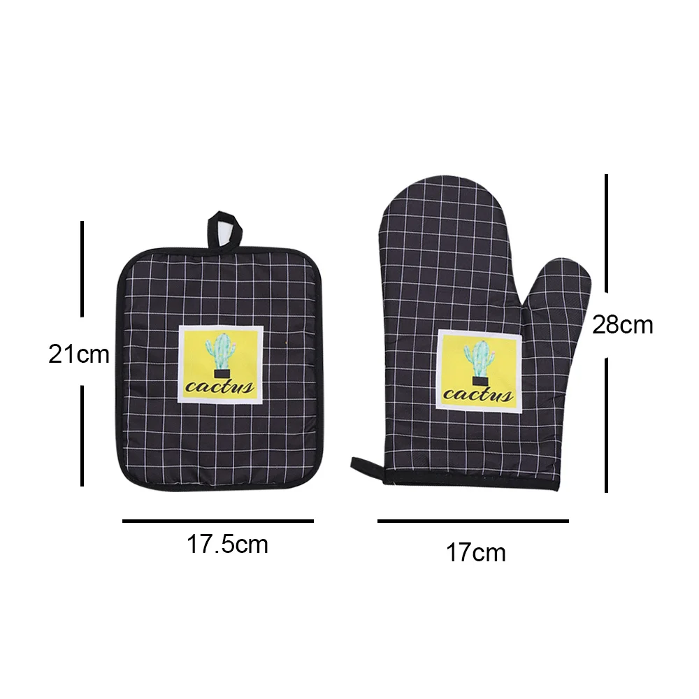 

2pcs Insulation Gloves Cotton Kitchen Pad Set Cooking Microwave Gloves Baking BBQ Oven Potholders Oven Mitts Kitchen Gloves