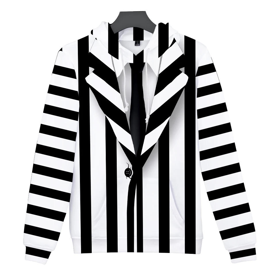 

Fashion Men's 3D Hoodie Beetlejuice Betelgeuse Cosplay Hooded Sweatshirt Men Women Hip Hop Pullover 3D Printing Fun Hoodie