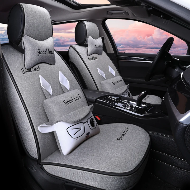Full Coverage flax fiber car seat cover auto seats covers for Land rover freelander landrover2008 range discovery evoque | Автомобили и