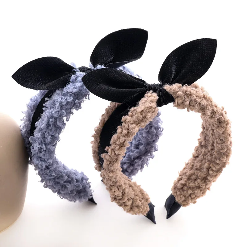 

1 Pc Fashion Women Headbands Woolen Cross Bowknot Hair Bands For Women Girls Wide Fabric Turban Winter Hair Accessories Hoops