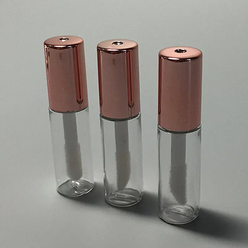 Rose Gold 20 шт./лот 1,2 мл пустой прозрачный PE блеск для губ тюбики пластиковый бальзам для губ тюбик губная помада мини образец косметики контейнер с золотой крышкой - Цвет: Rose Gold