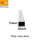 Алюминиевая квадратная труба 15x20 мм, прямоугольная, 1 мм2 мм, алюминиевая трубка-профиль, алюминиевый профиль для декора