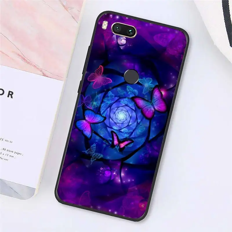 

infinite butterfly flower Purple beautiful Phone Cases For Xiaomi Redmi note 7 8 9 t k30 max3 9 s 10 pro lite Luxury brand shell