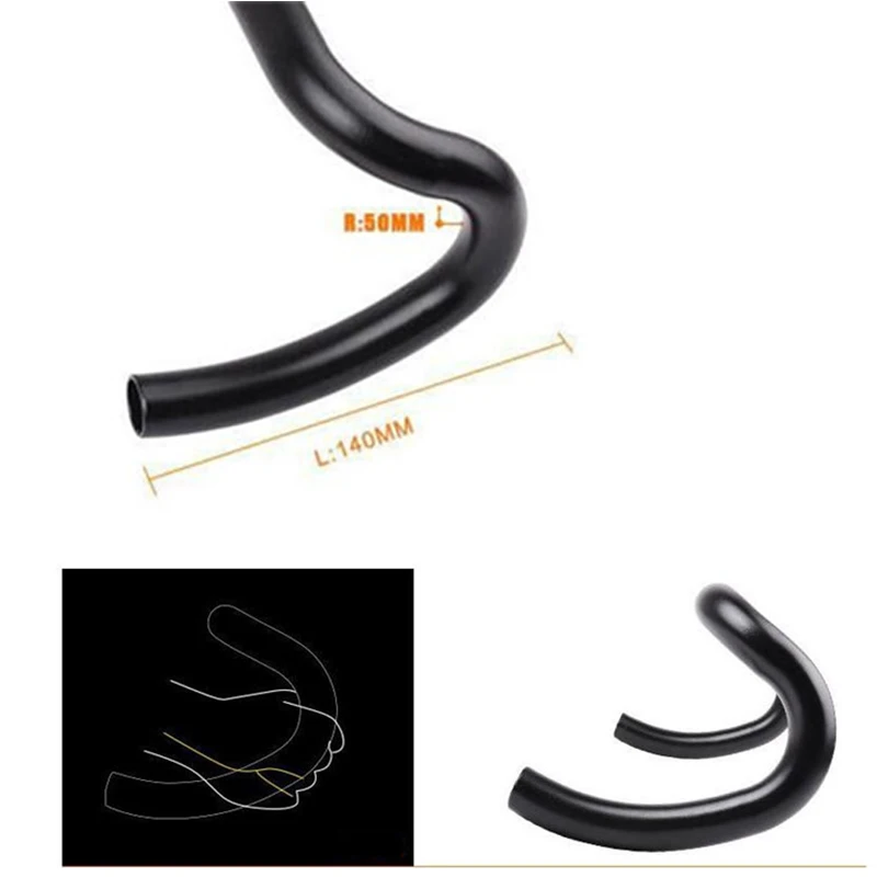 

25.4x420mm Racing Drop Bar Handlebar Black 6061 Aluminum for Road Bike