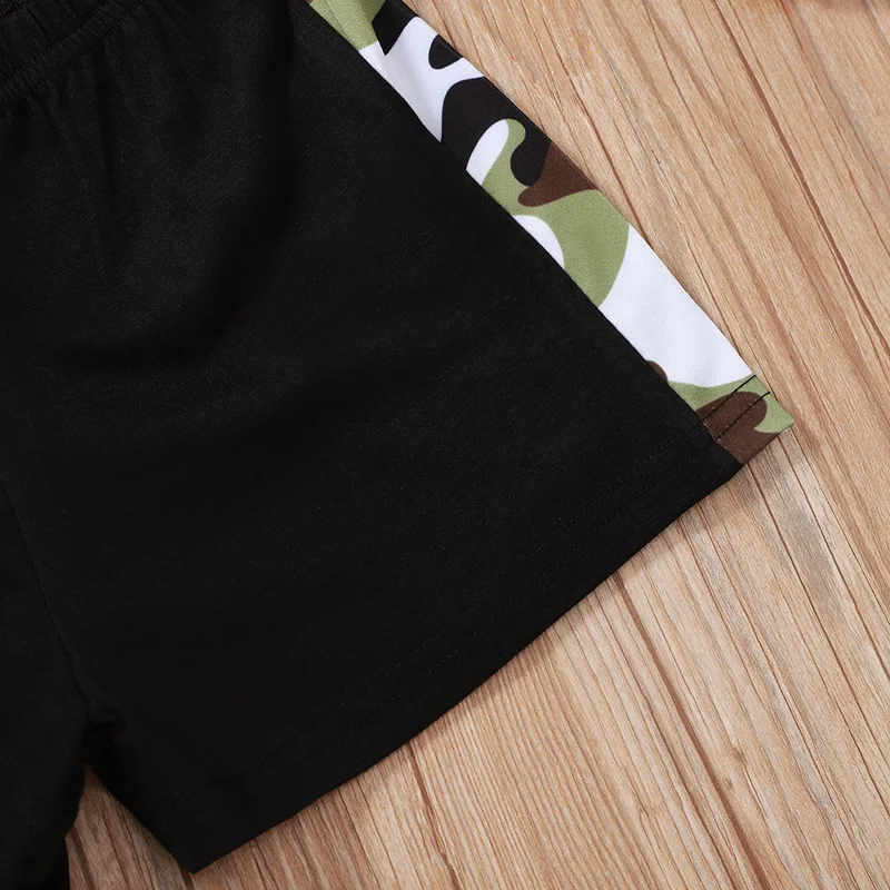 

Camouflage Letter Print Two Piece Set Summer Boy Clothes Short Sleeve Cotton Kids Children Outfits roupas menina