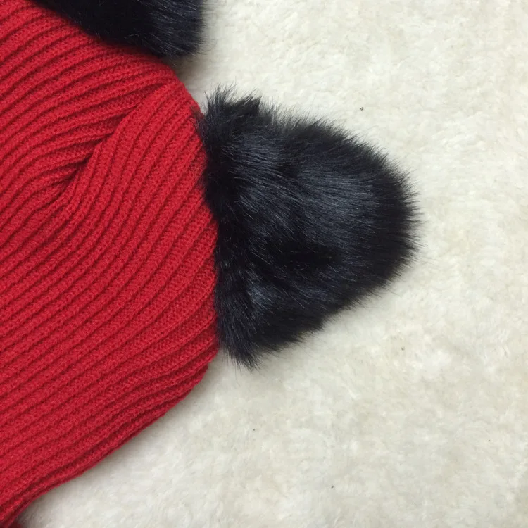 

New Fashion Hat Cat Ears True Color Casual Beanies Men Women Fashion Knitted Winter Hat Solid Hip-Hop Bonnet Unisex Cap